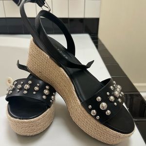 Marc Fisher espadrille studded platforms